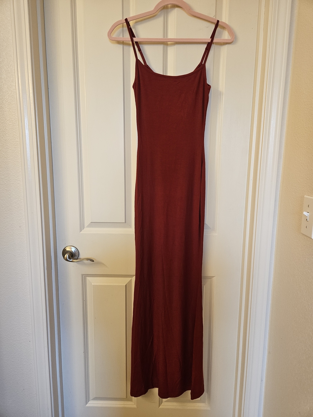 SKIMS Women's Burgundy Slip Maxi Dress Medium BRICK